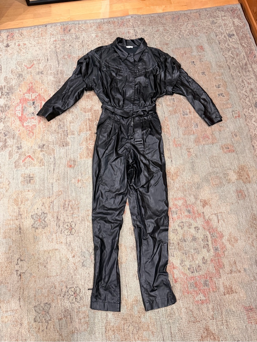 Women's Black Utility Jumpsuit with Belted Waist